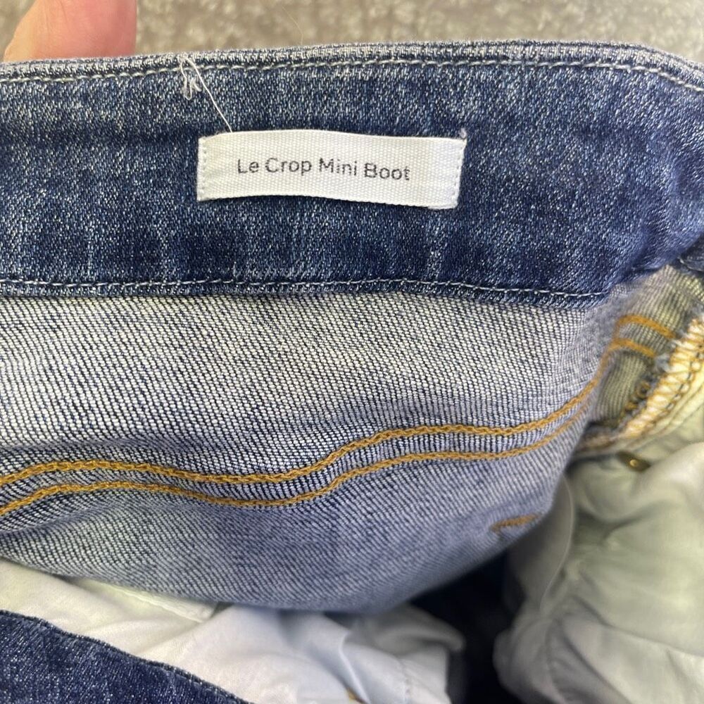 Frame Blue Roberts Distressed Le Crop Mini Released Hem Bootcut Jeans Size 28 - Picture 8 of 10